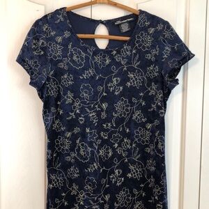 Vintage 90s Floral Velvet Whimsigoth Grunge Midi Dress Size Large Juniors